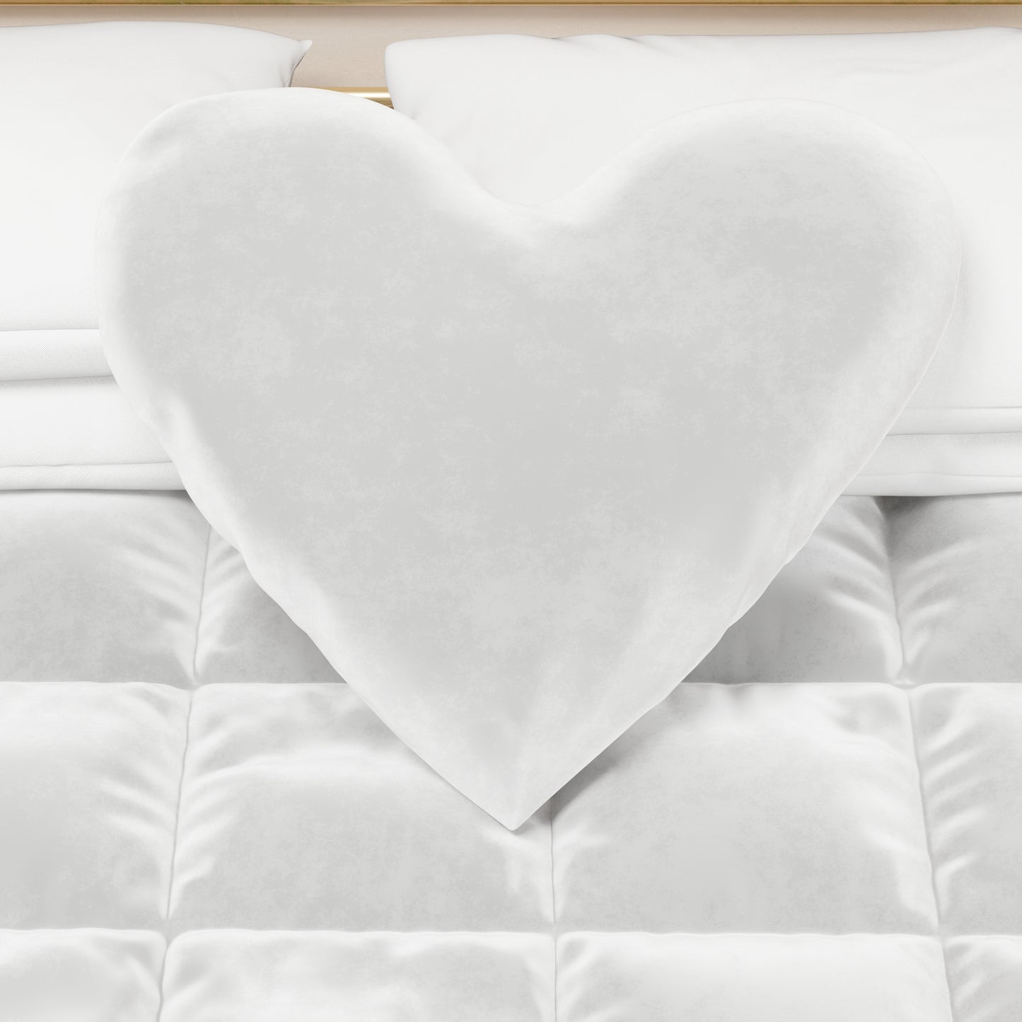 Cuscino Arredo Cuore Bianco in Velluto