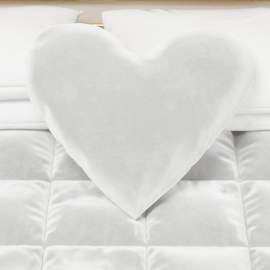 Cuscino Arredo Cuore Bianco in Velluto