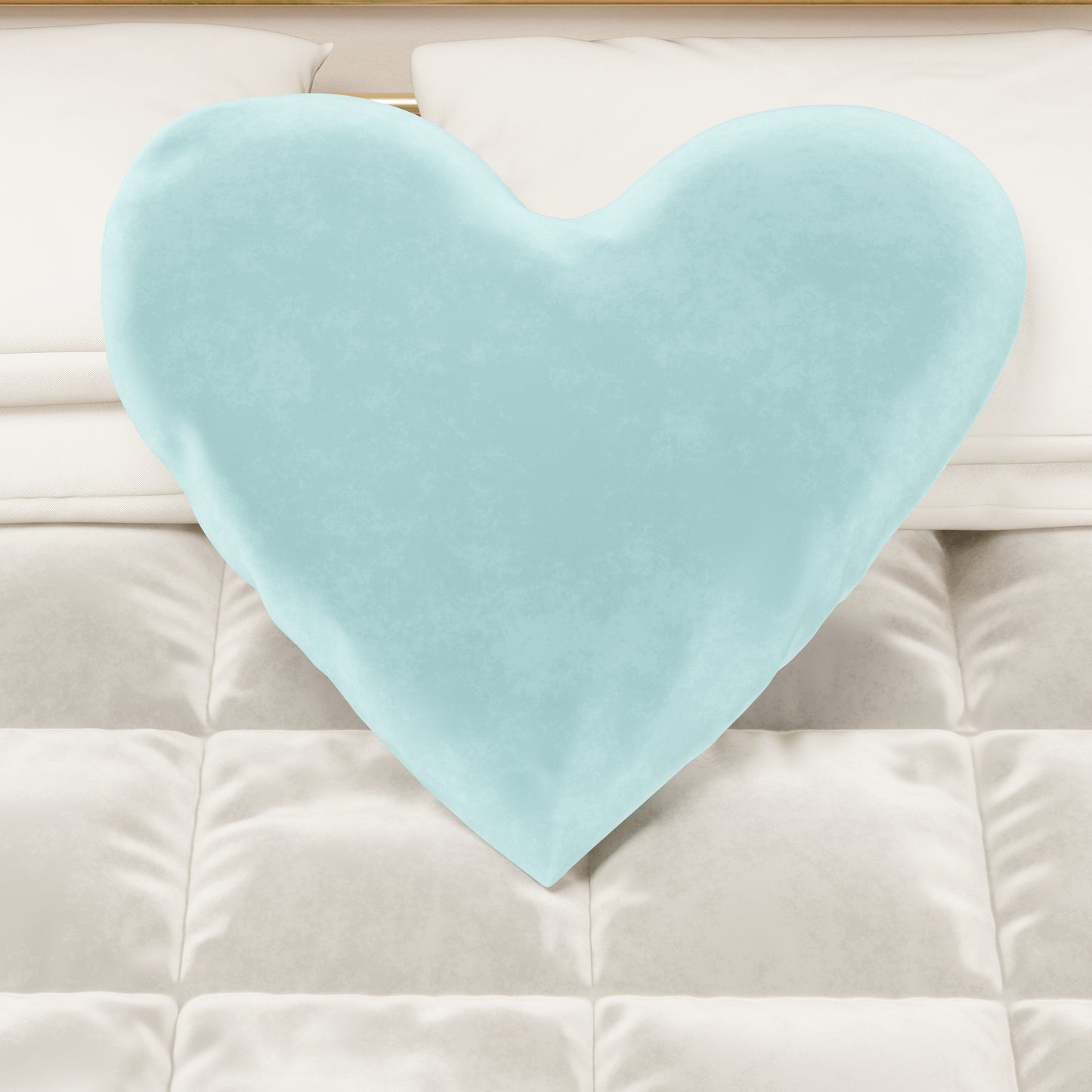 Cuscino Arredo Cuore Celeste Polvere