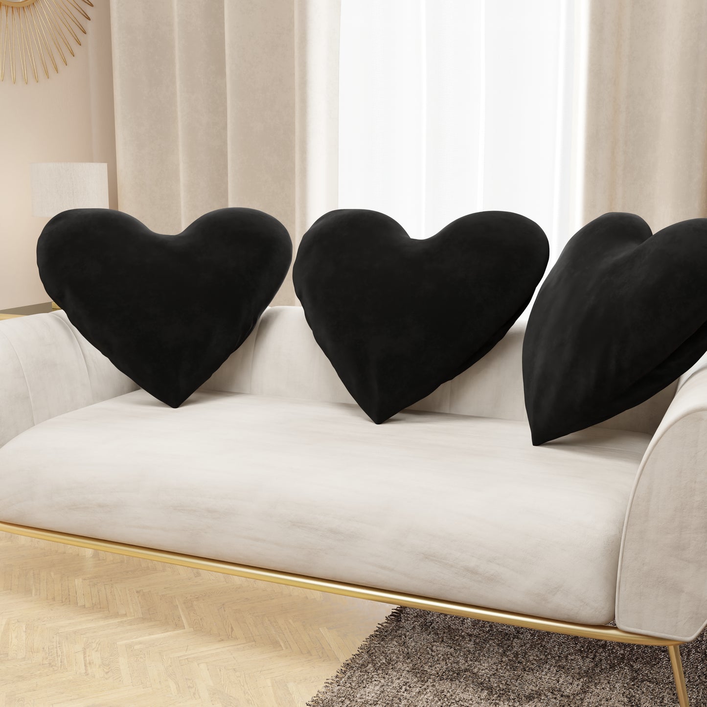 Coussin Décoratif Cœur Noir