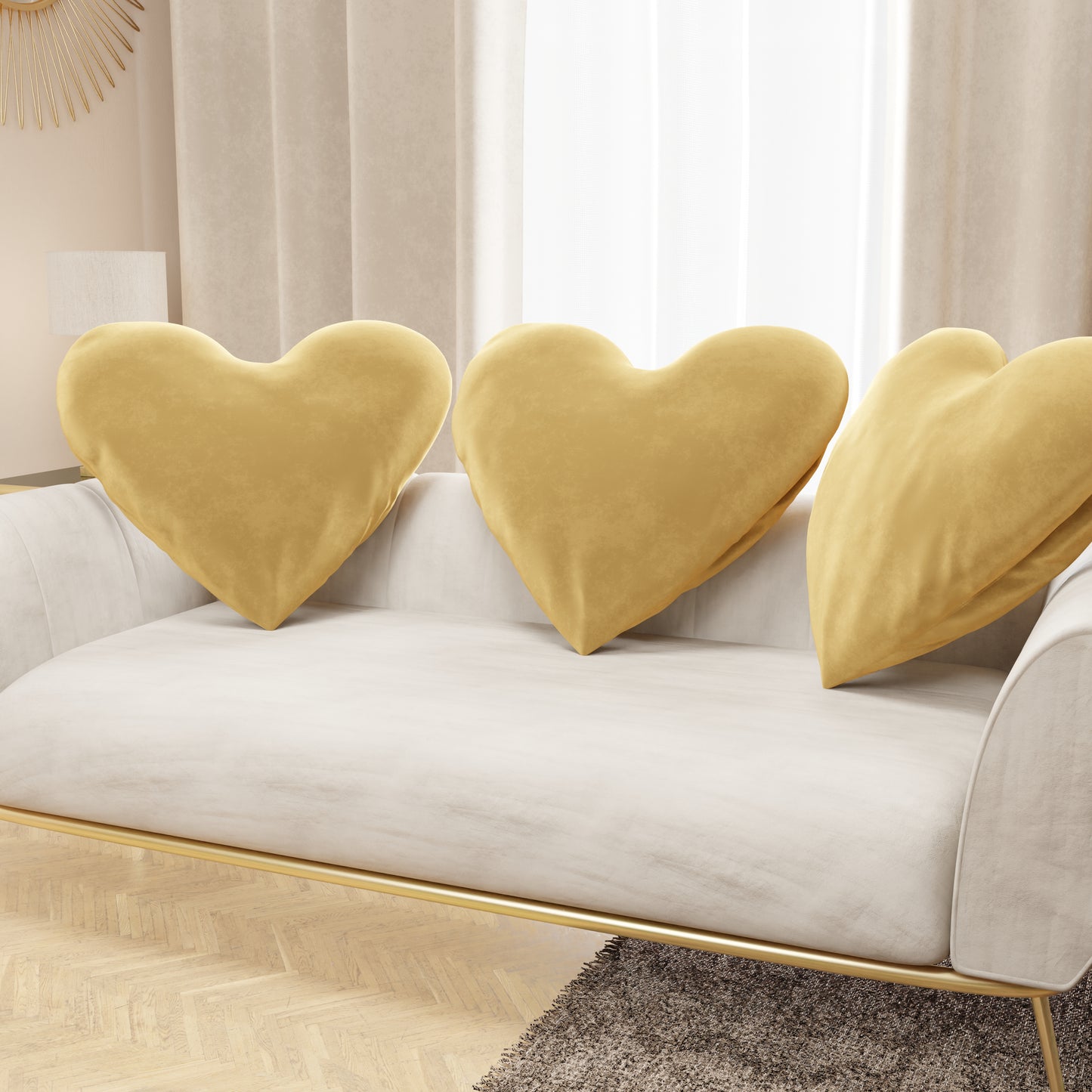 Coussin Décoratif Cœur Or