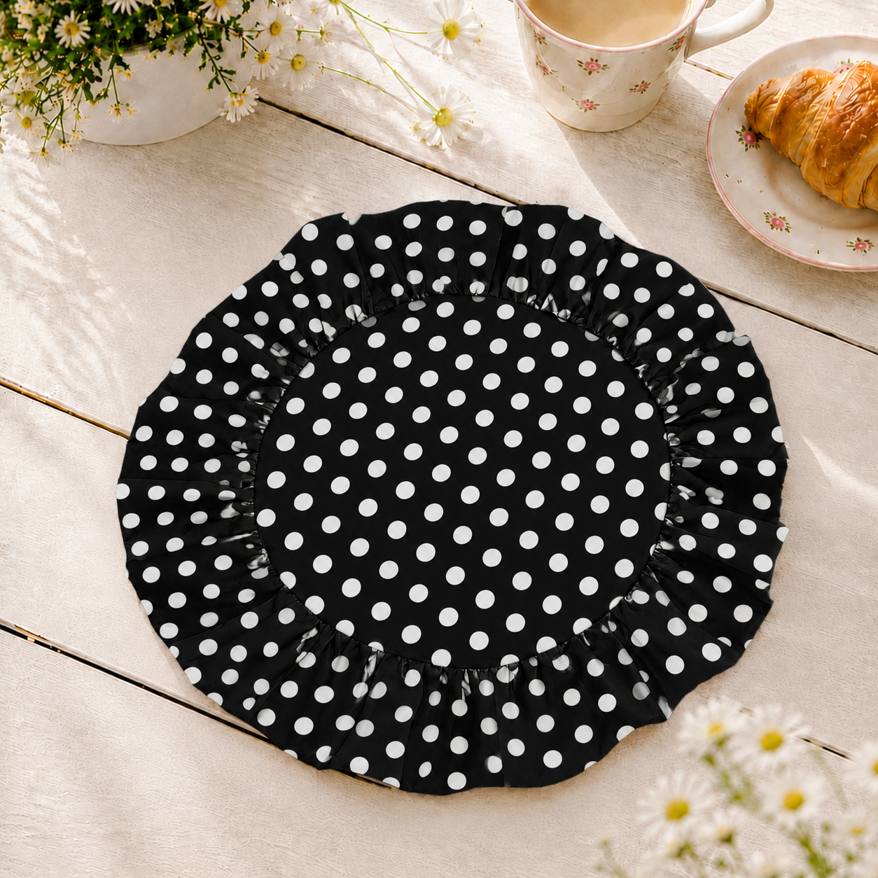 Tovagliette Americane Rotonde con Rouches Pois 24