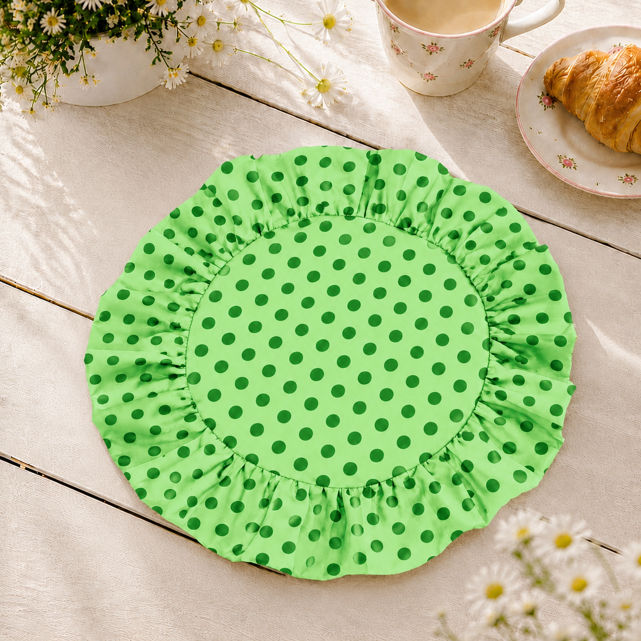 Tovagliette Americane Rotonde con Rouches Pois 25
