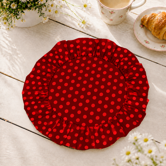 Tovagliette Americane Rotonde con Rouches Pois 26