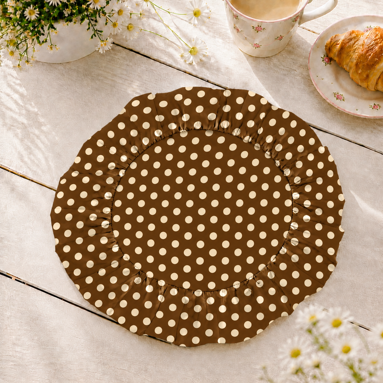 Tovagliette Americane Rotonde con Rouches Pois 27