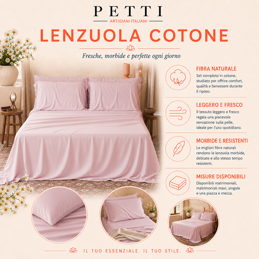 Lenzuola Matrimoniali, Singole, Una Piazza e Mezza, in Cotone, Bordeaux