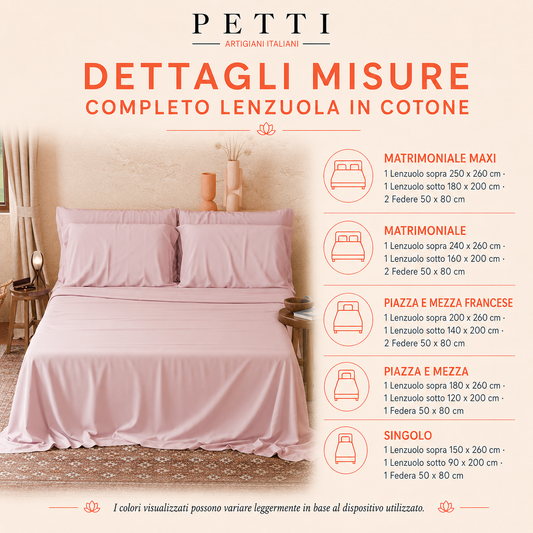 Lenzuola Matrimoniali, Singole, Una Piazza e Mezza, in Cotone, Lilla