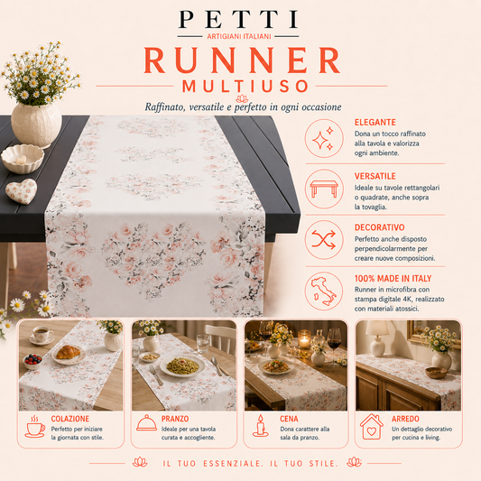 Runner Tavola, Tovaglia Runner, Runner Cucina Geo - Cerchio Lilla