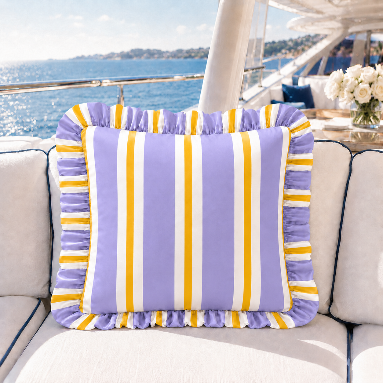 Cuscino Arredo con Rouches Mille Righe 09