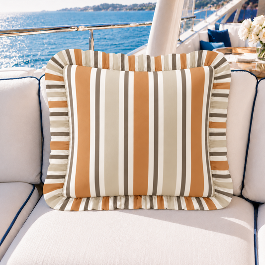 Cuscino Arredo con Rouches Mille Righe 02