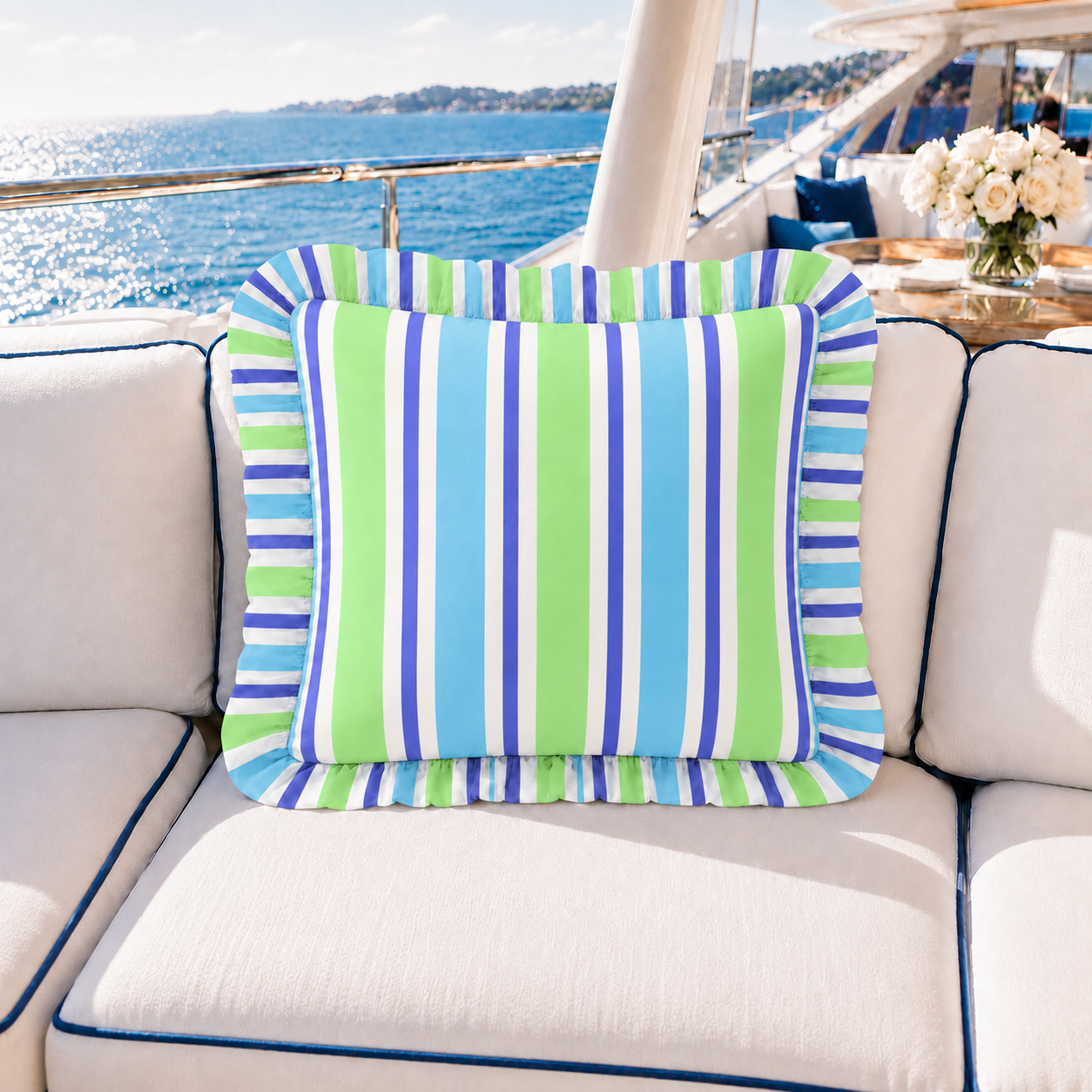 Cuscino Arredo con Rouches Mille Righe 24