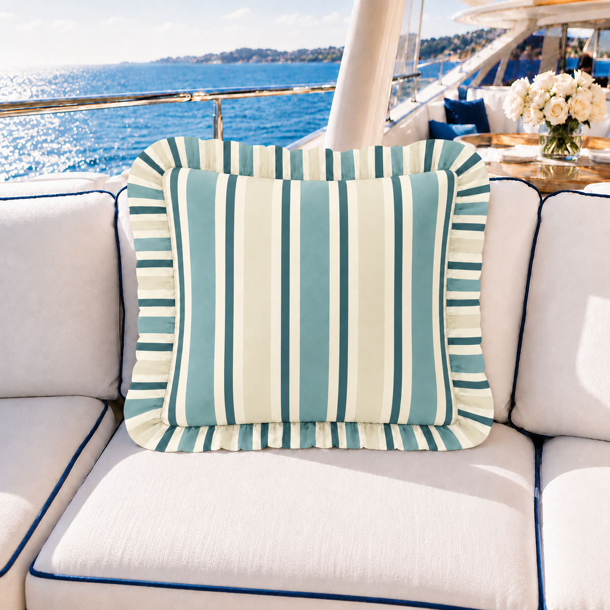 Cuscino Arredo con Rouches Mille Righe 25
