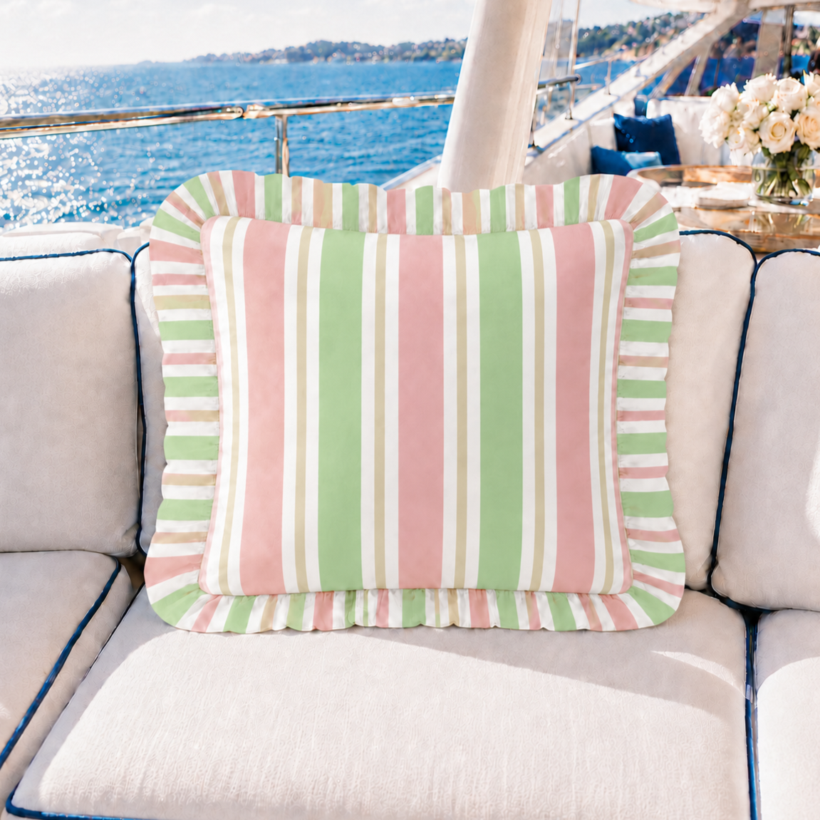 Cuscino Arredo con Rouches Mille Righe 29
