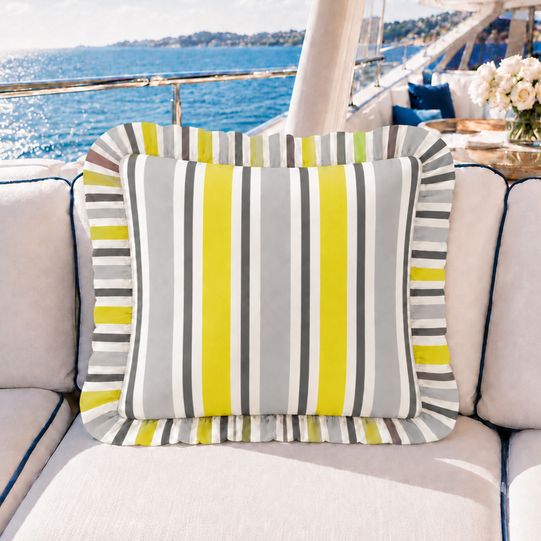 Cuscino Arredo con Rouches Mille Righe 33
