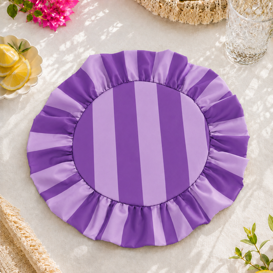 Tovagliette Americane Rotonde con Rouches Righe Viola/Lilla