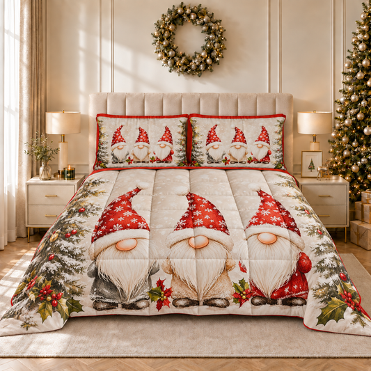 Trapunta Matrimoniale Natale, Singola, Piazza e Mezza Gnomo 03