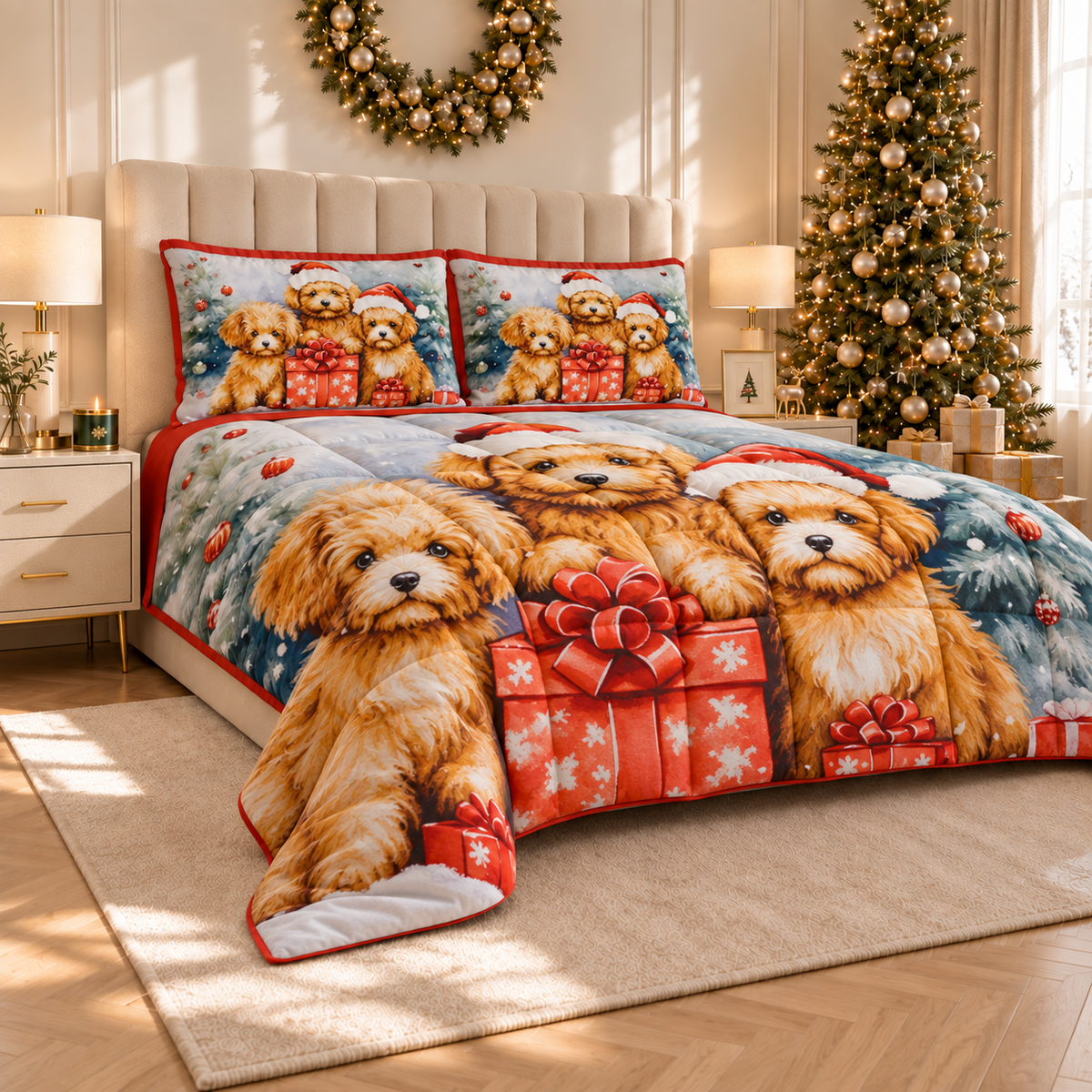 Trapunta Matrimoniale Natale, Singola, Piazza e Mezza Dog