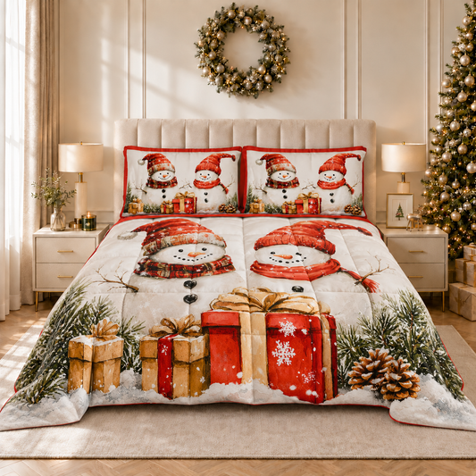 Trapunta Matrimoniale Natale, Singola, Piazza e Mezza Pupazzo 01