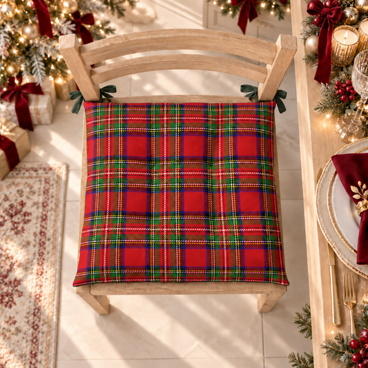 Cuscini per Sedie Natalizi Coprisedia Natalizi 6 Pezzi Tartan, Fantasia Scozzese