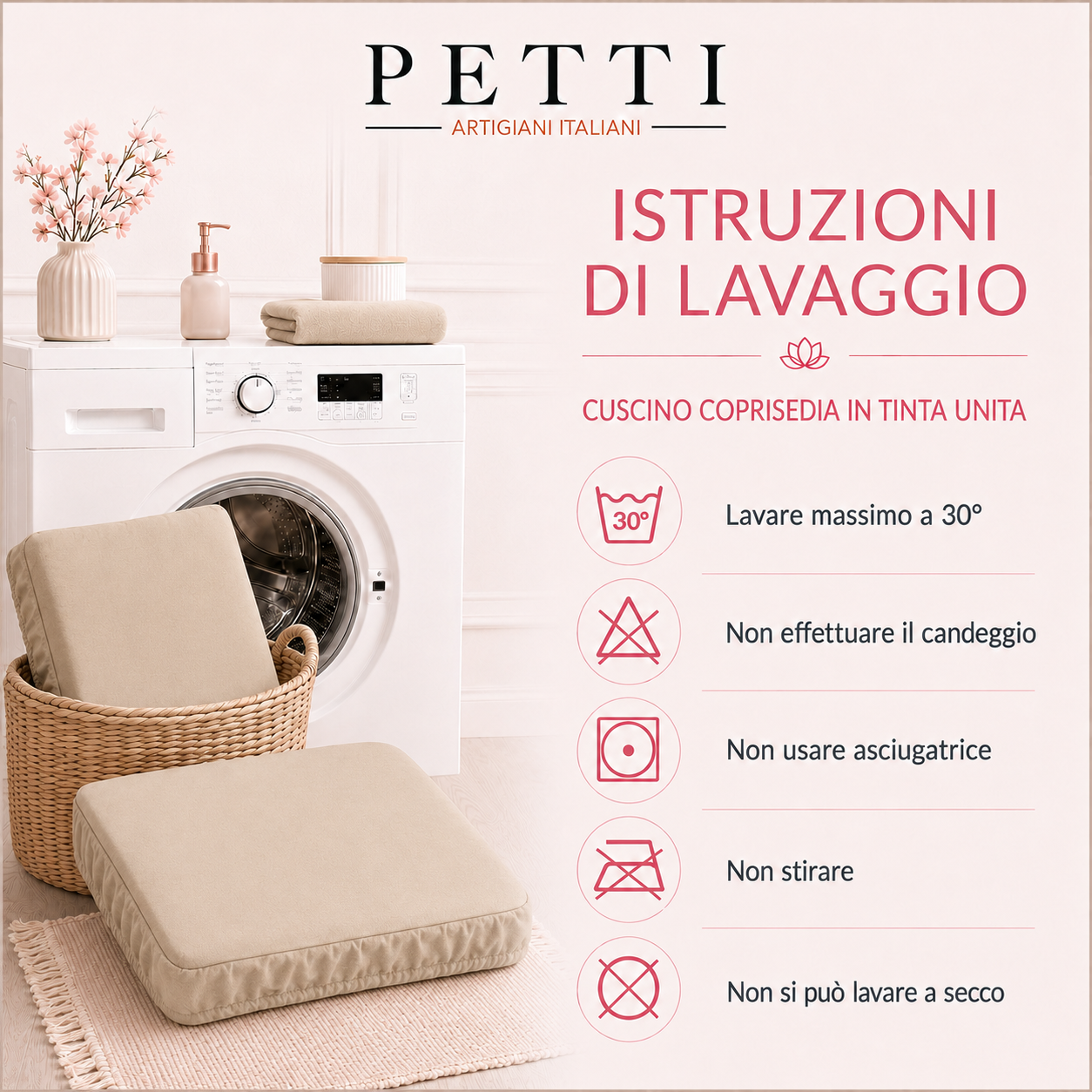 Cuscini per Sedie con Elastico in Tinta Unita Coral