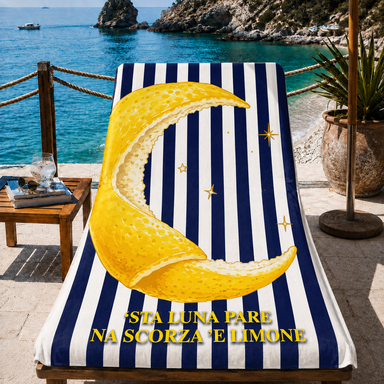 Telo Mare Microfibra, Asciugamano Mare, Telo per Lettino Sta Luna.
