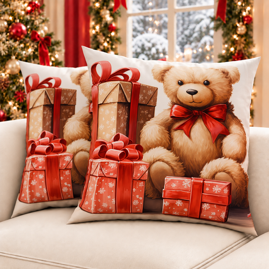 Coussins, Housses de coussin pour canapé, Coussins décoratifs de Noël Ourson 02