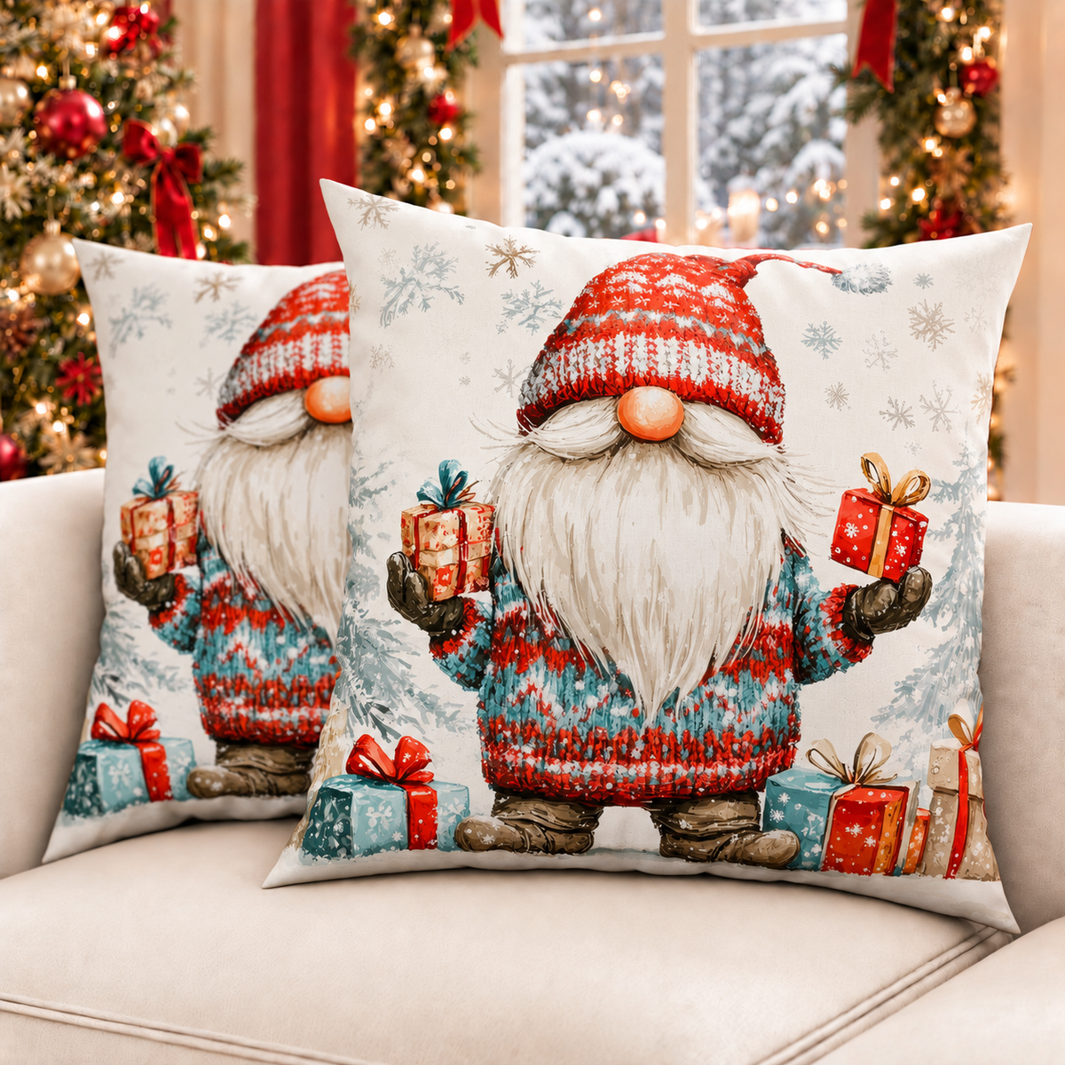 Coussins, Housses de coussin pour canapé, Coussins décoratifs de Noël 25 Xmas 19