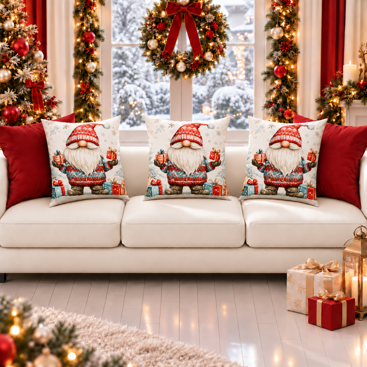 Coussins, Housses de coussin pour canapé, Coussins décoratifs de Noël 25 Xmas 19