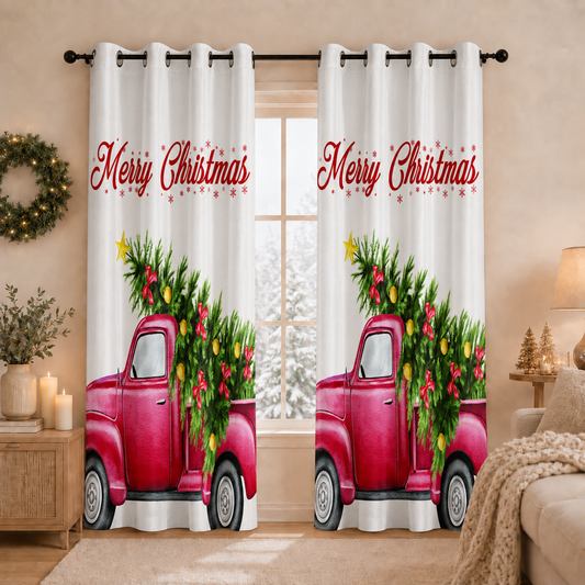 Tenda Arredo da Interno a Pannelli con Anelli Merry Christmas