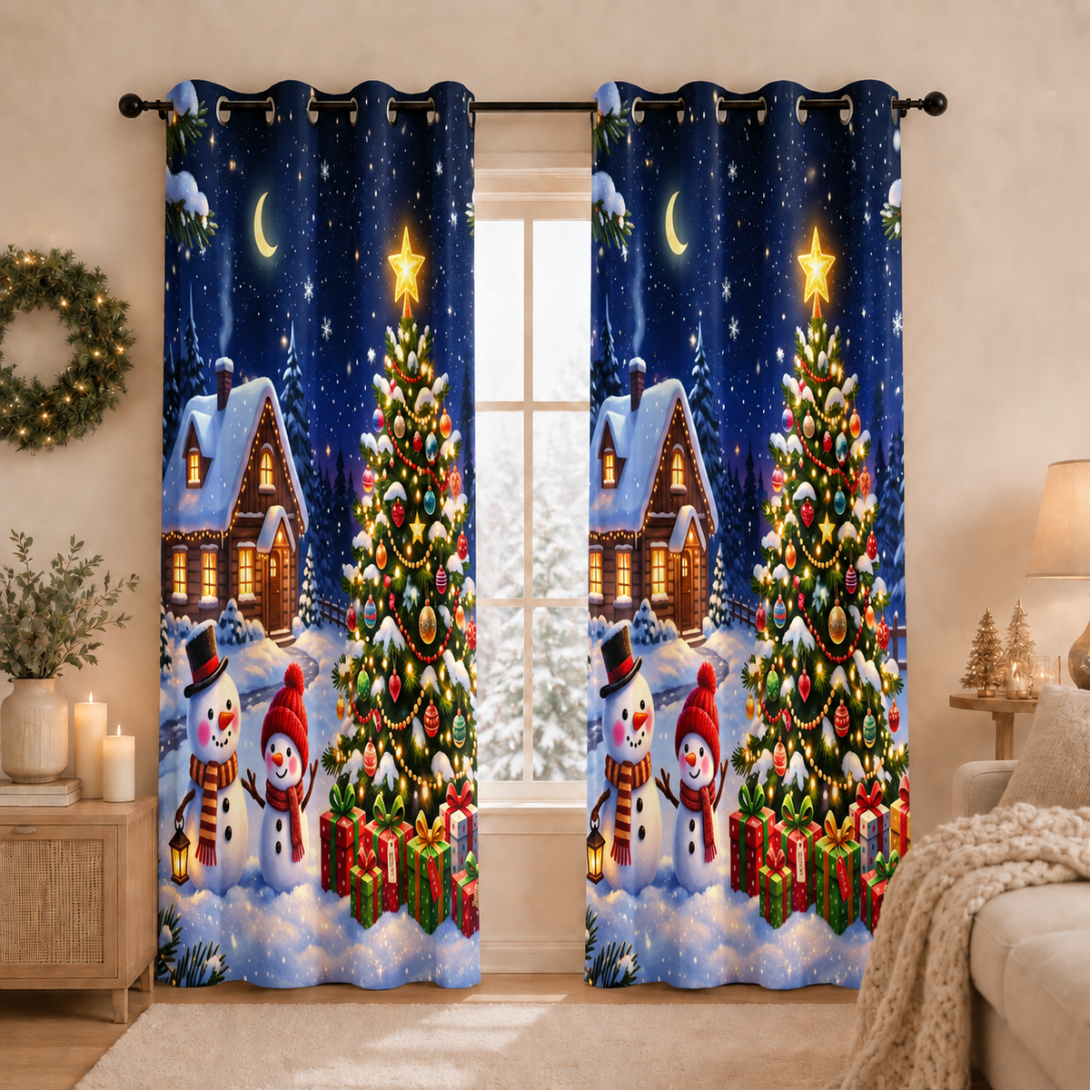 Tenda Arredo da Interno a Pannelli con Anelli Noel Land 02