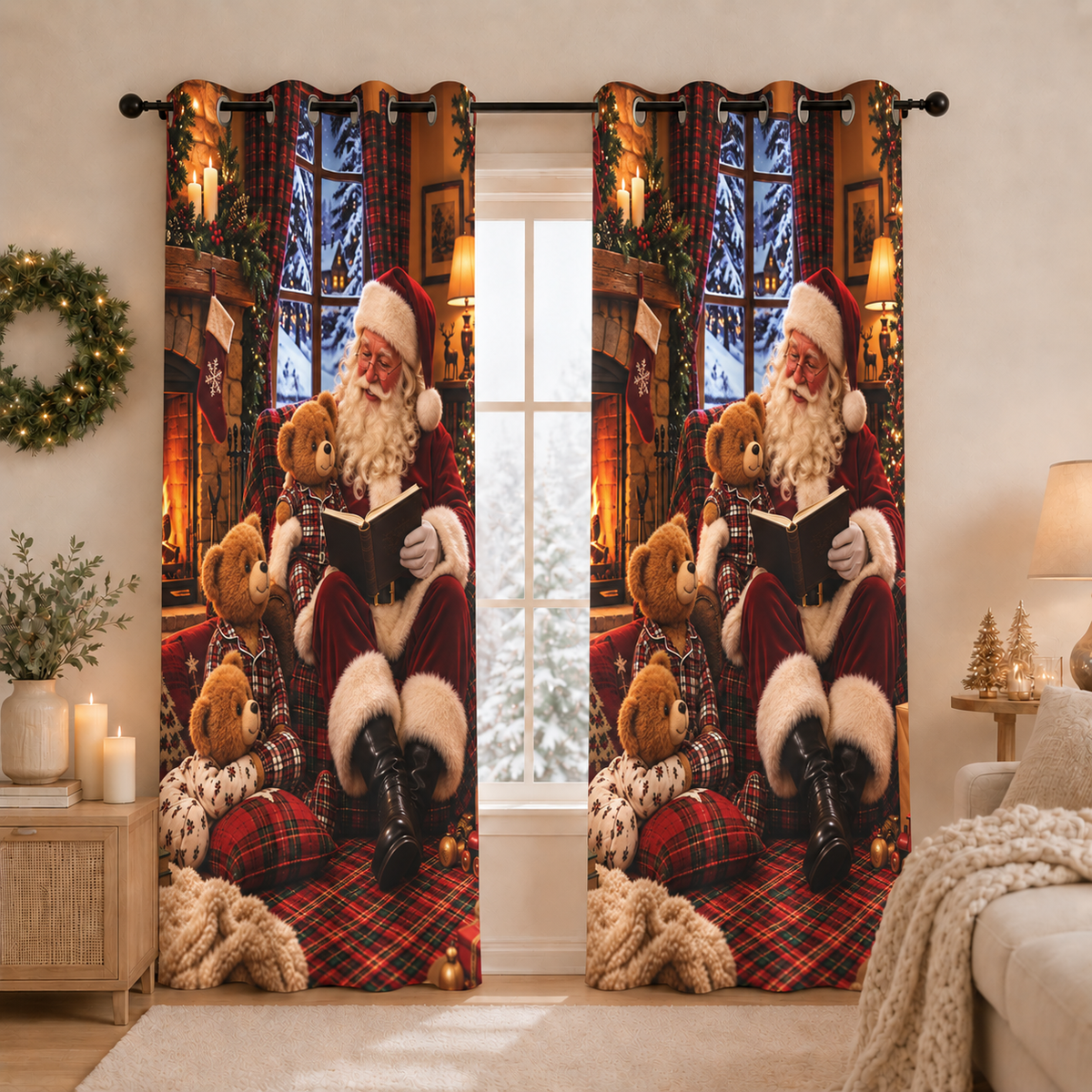 Tenda Arredo da Interno a Pannelli con Anelli Claus Teddy