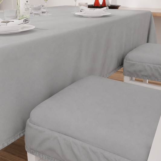 Cuscini per Sedie con Elastico in Tinta Unita Grigio Chiaro