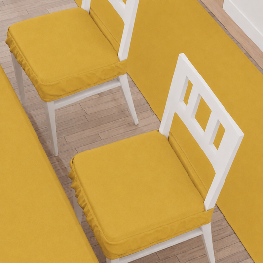 Cuscini per Sedie con Elastico in Tinta Unita Amarillo
