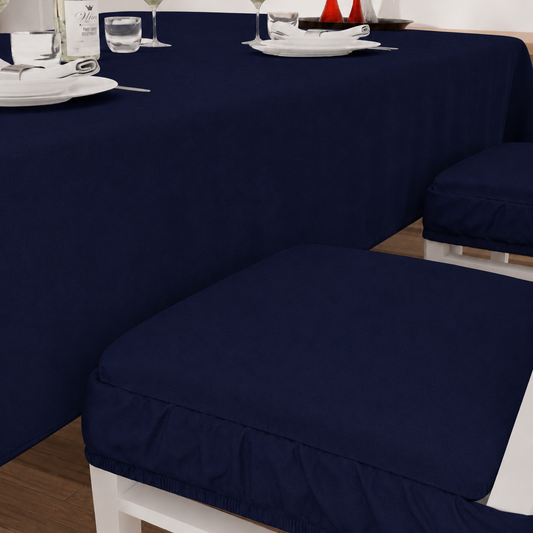 Cuscini per Sedie con Elastico in Tinta Unita Blu Notte
