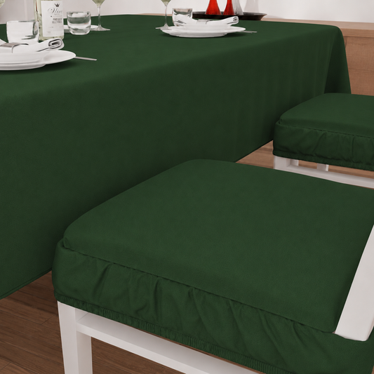 Cuscini per Sedie con Elastico in Tinta Unita Verde Scuro