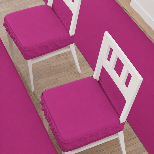 Cuscini per Sedie con Elastico in Tinta Unita Fucsia