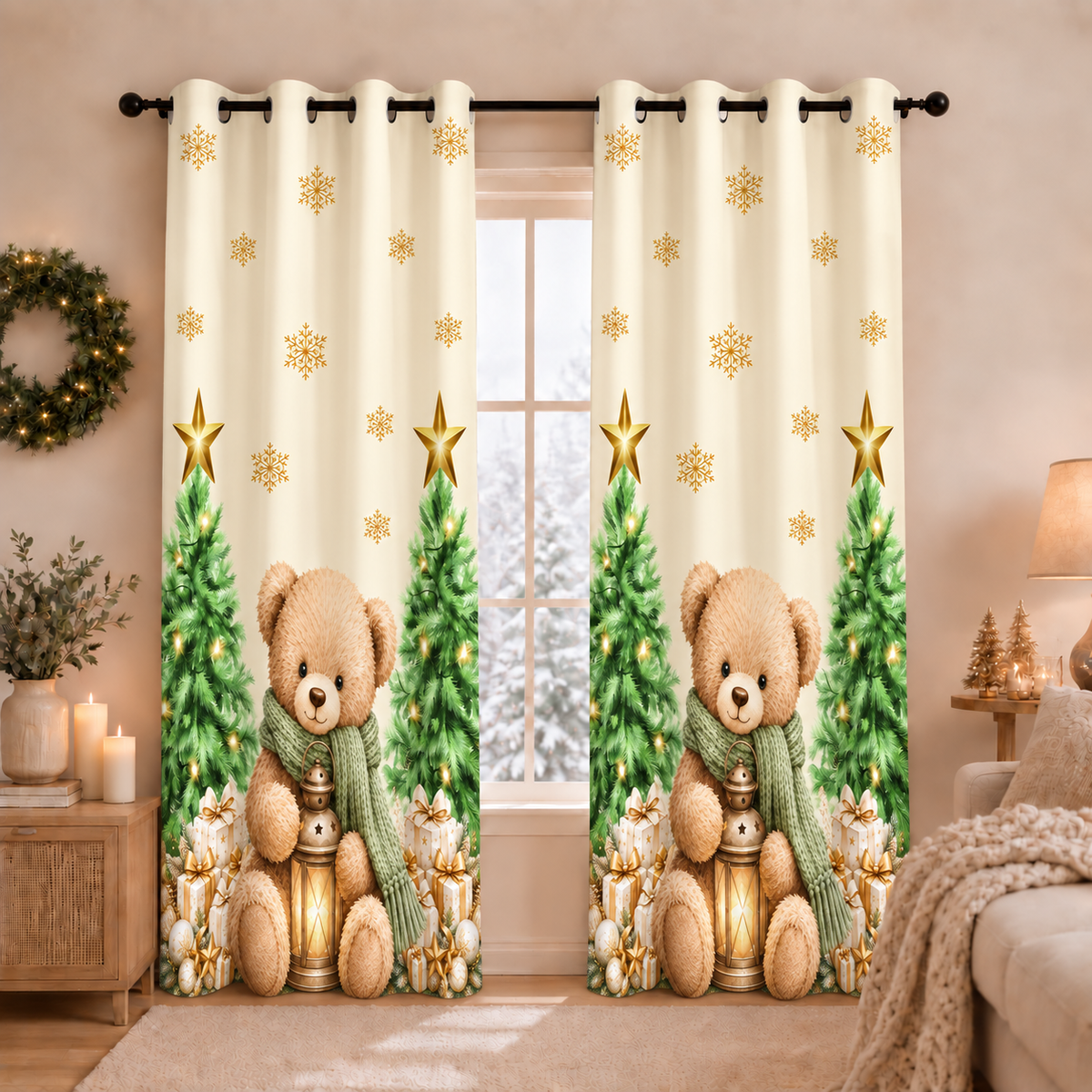 Tenda Arredo da Interno a Pannelli con Anelli Teddy Gold