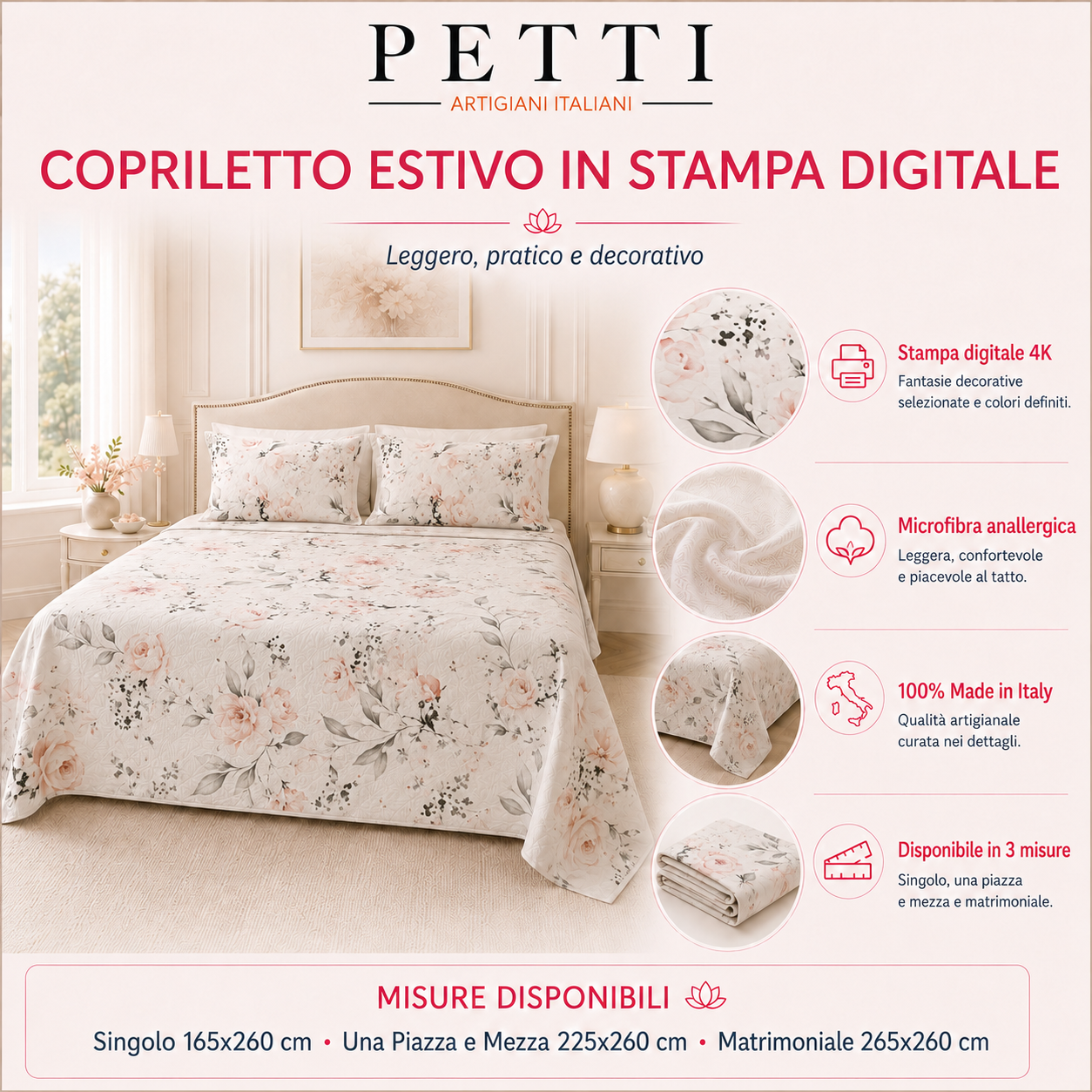 Lenzuolo Copriletto e Federe in Microfibra Pois 26