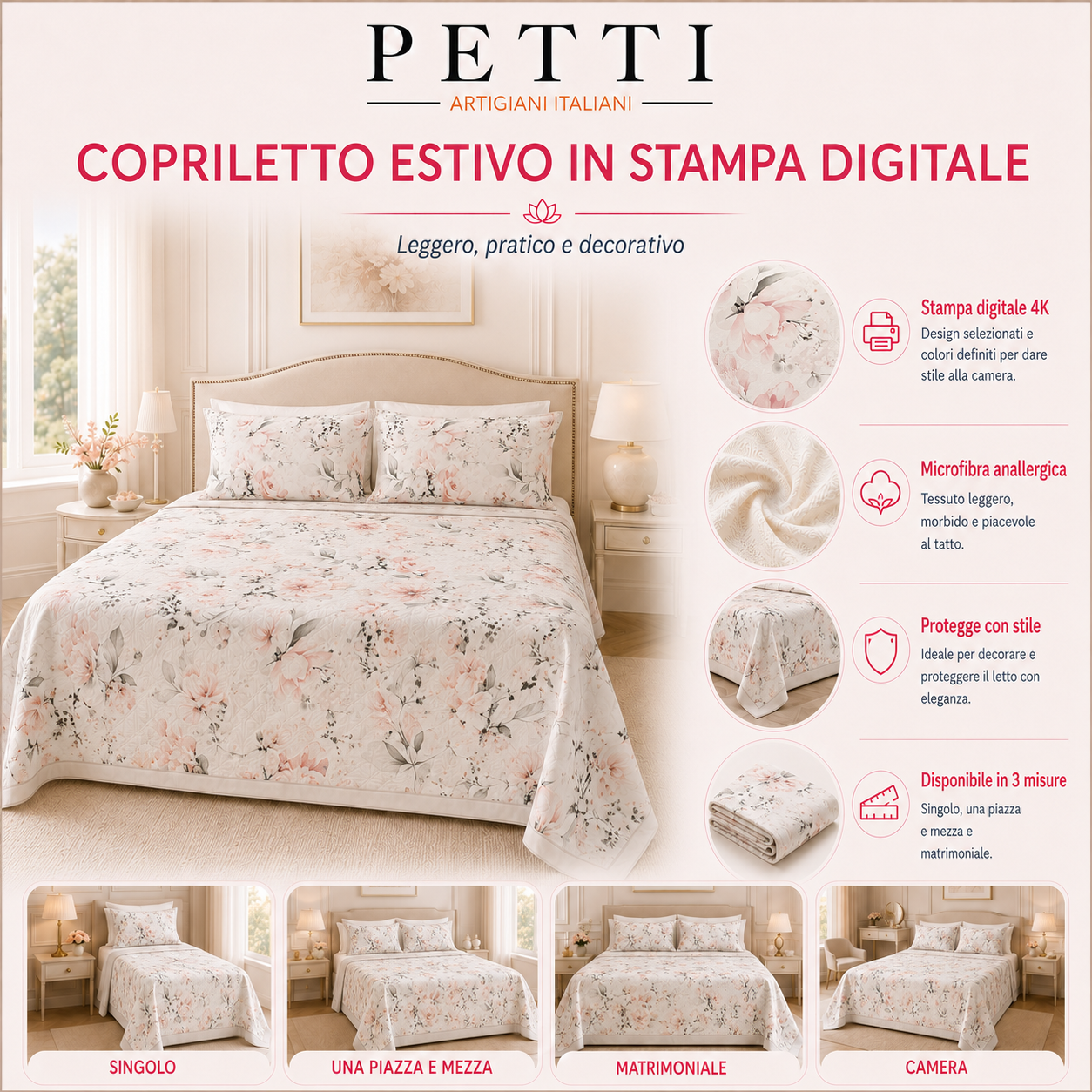 Lenzuolo Copriletto e Federe in Microfibra Pois 26
