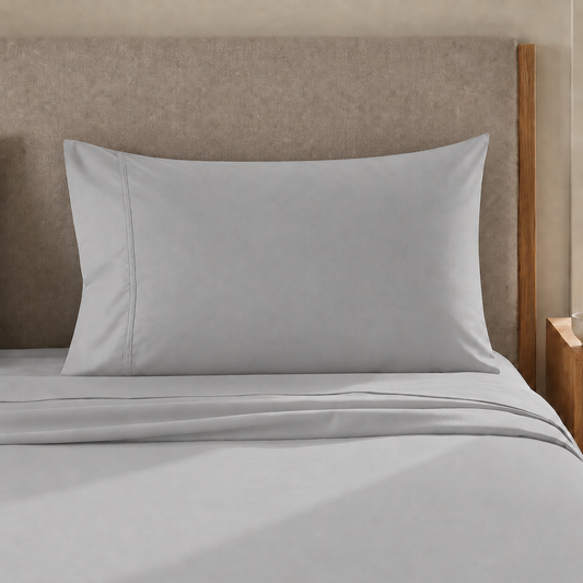 Percale Sheets, Gray Cotton Double Sheets