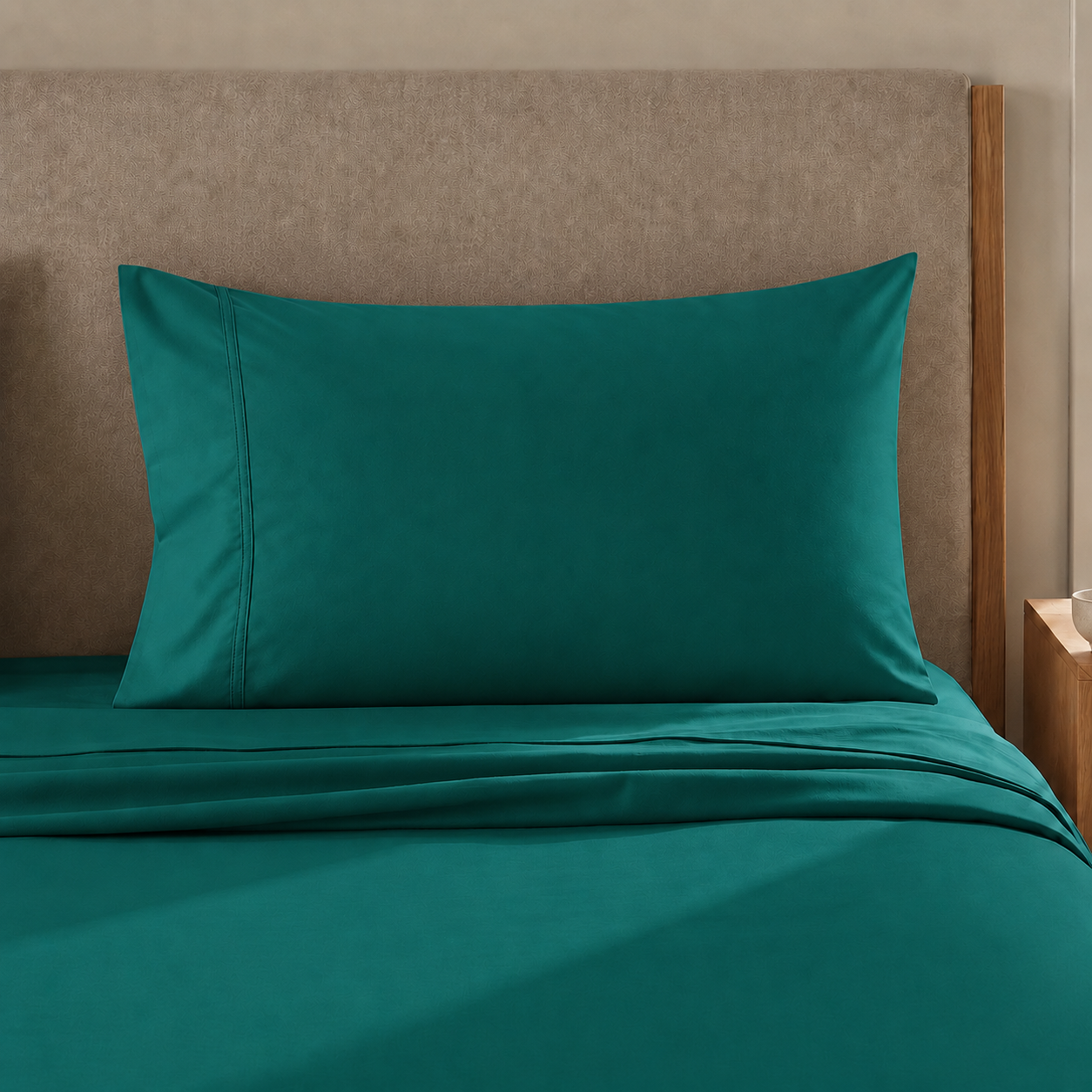 Percale sheets, Aqua green cotton double sheets
