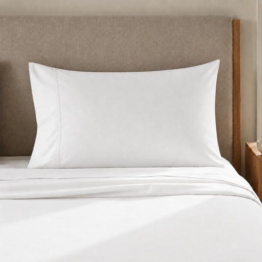 Draps percale, Draps doubles en coton blanc