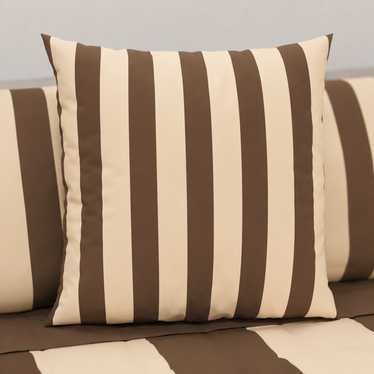 Cuscini, Copricuscini Divano, Cuscini Arredo in Stampa Digitale Le Righe Marrone/Beige