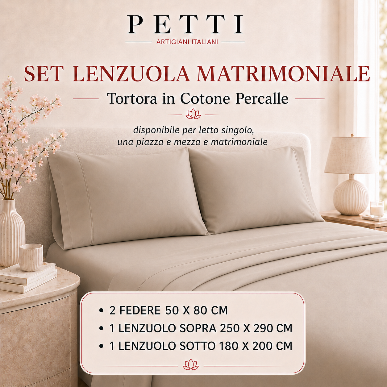 Draps Percale, Draps Double en Coton Bordeaux