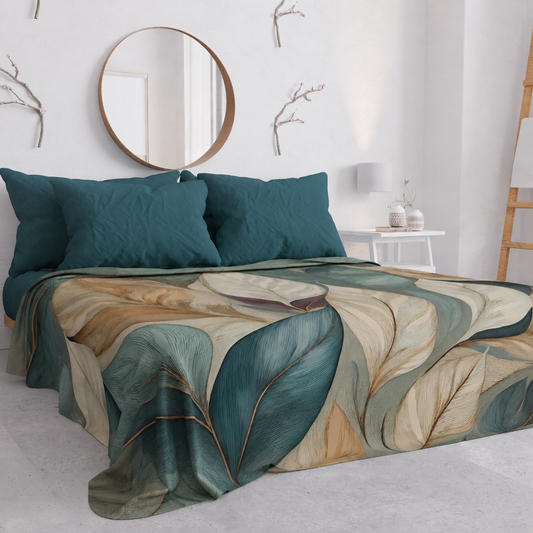 Copriletto Estivo, Coperta Leggera, Lenzuola Copriletto Forested Flowers.