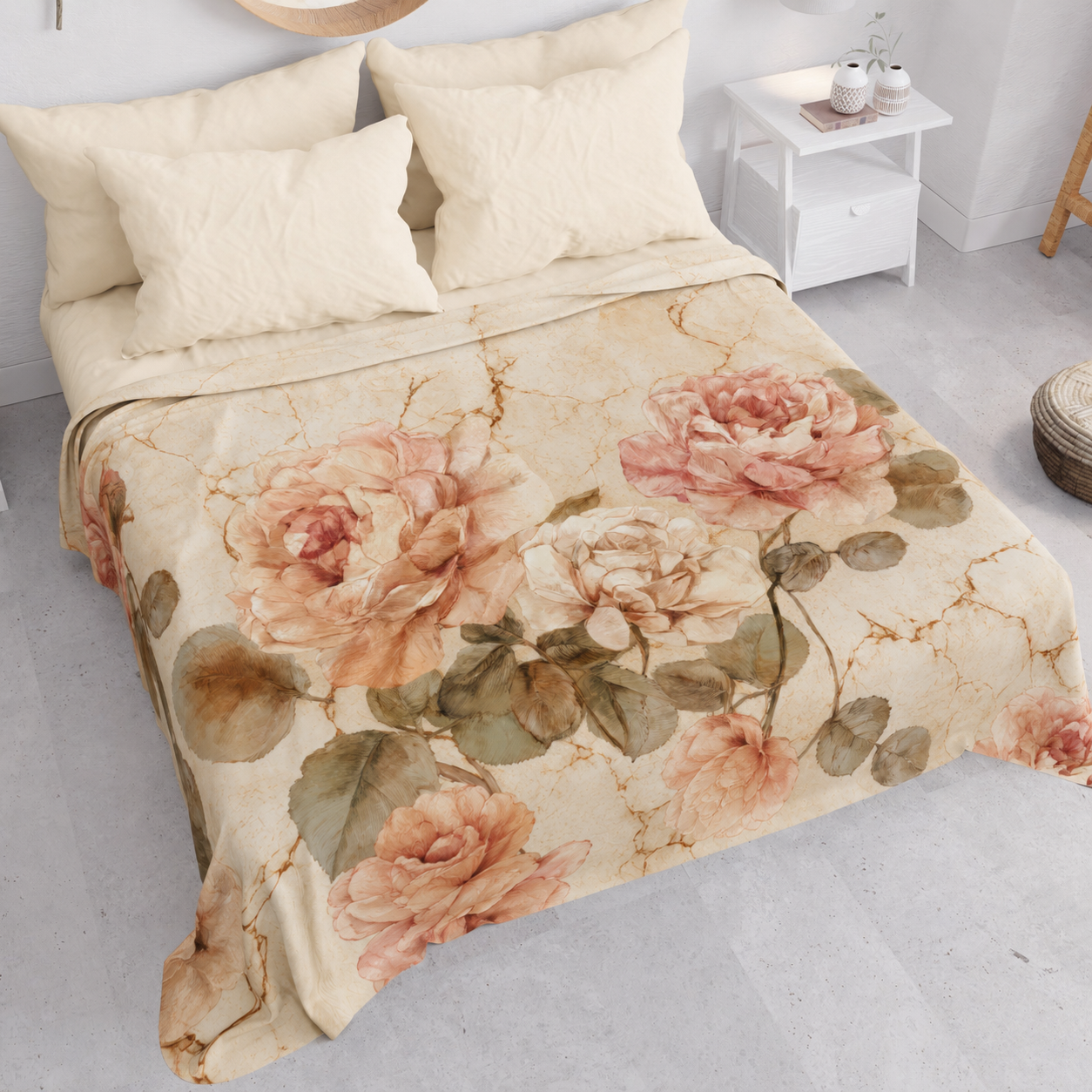 Copriletto Estivo, Coperta Leggera, Lenzuola Copriletto Pure Flowers.