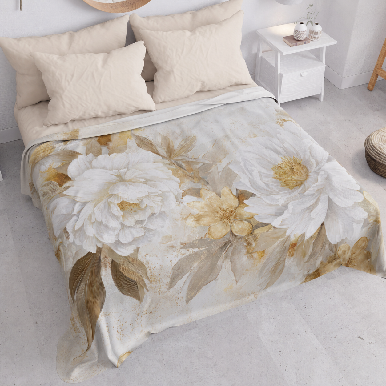 Copriletto Estivo, Coperta Leggera, Lenzuola Copriletto Soft Flowers.