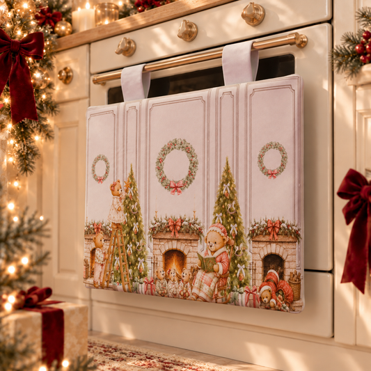 Copriforno Natalizio per Cucina in Stampa Digitale Teddy House