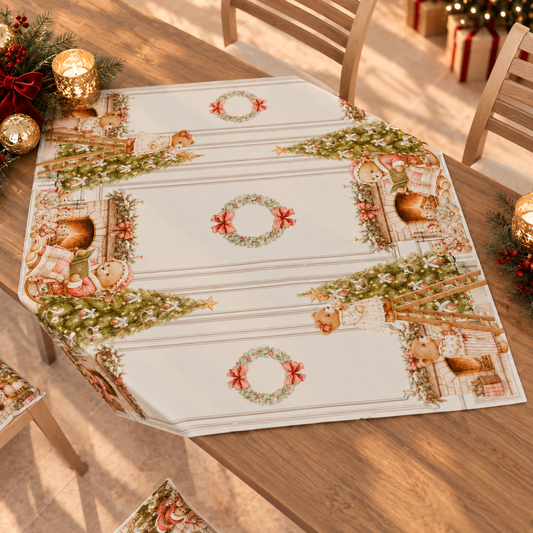Centrotavola Natalizio per Cucina in Stampa Digitale Teddy House