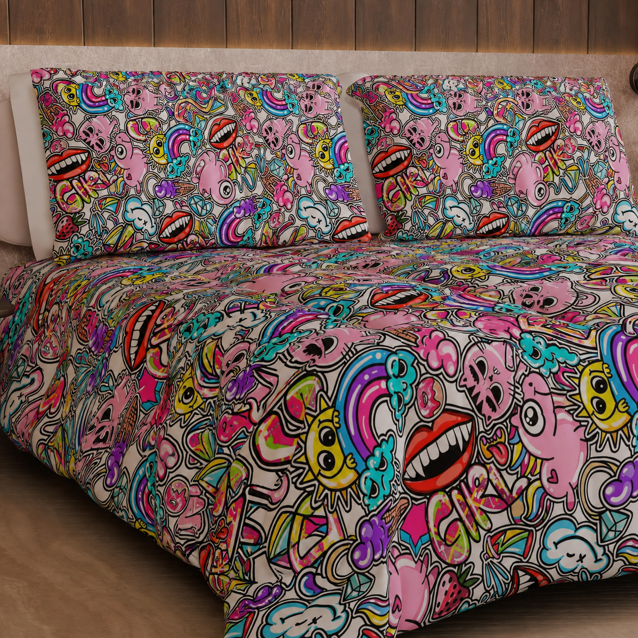 Couette, Couette Double, Simple, 1 place et demie, Fresque Fille